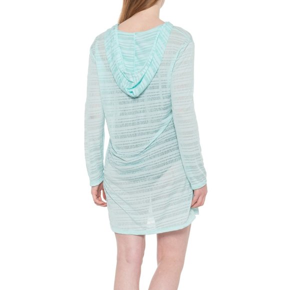 NEW KYODAN SWIM Hooded Cover-Up Dress - UPF 50 , Long Sleeve Light blue  267sn - Picture 2 of 4